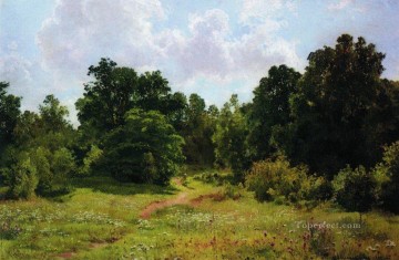  Borde Pintura - Borde del bosque caducifolio 1895 paisaje clásico Ivan Ivanovich árboles